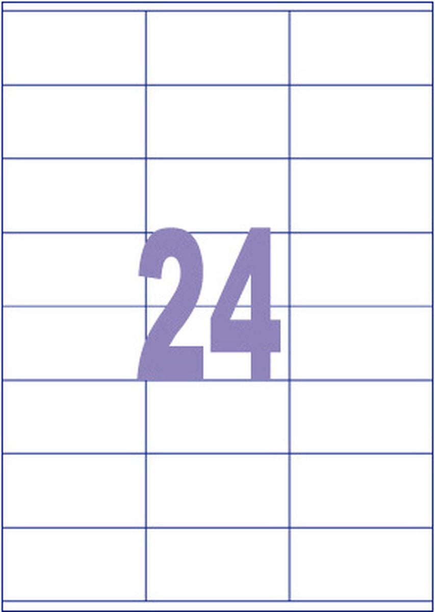 Kangaro-Etiketten – universell – Tintenstrahl-Laserdruck – 70 x 36 mm – 100 Blatt – 24 Aufkleber pro Blatt – k-7036