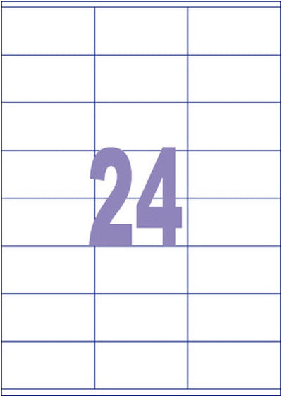 Kangaro-Etiketten – universell – Tintenstrahl-Laserdruck – 70 x 36 mm – 100 Blatt – 24 Aufkleber pro Blatt – k-7036
