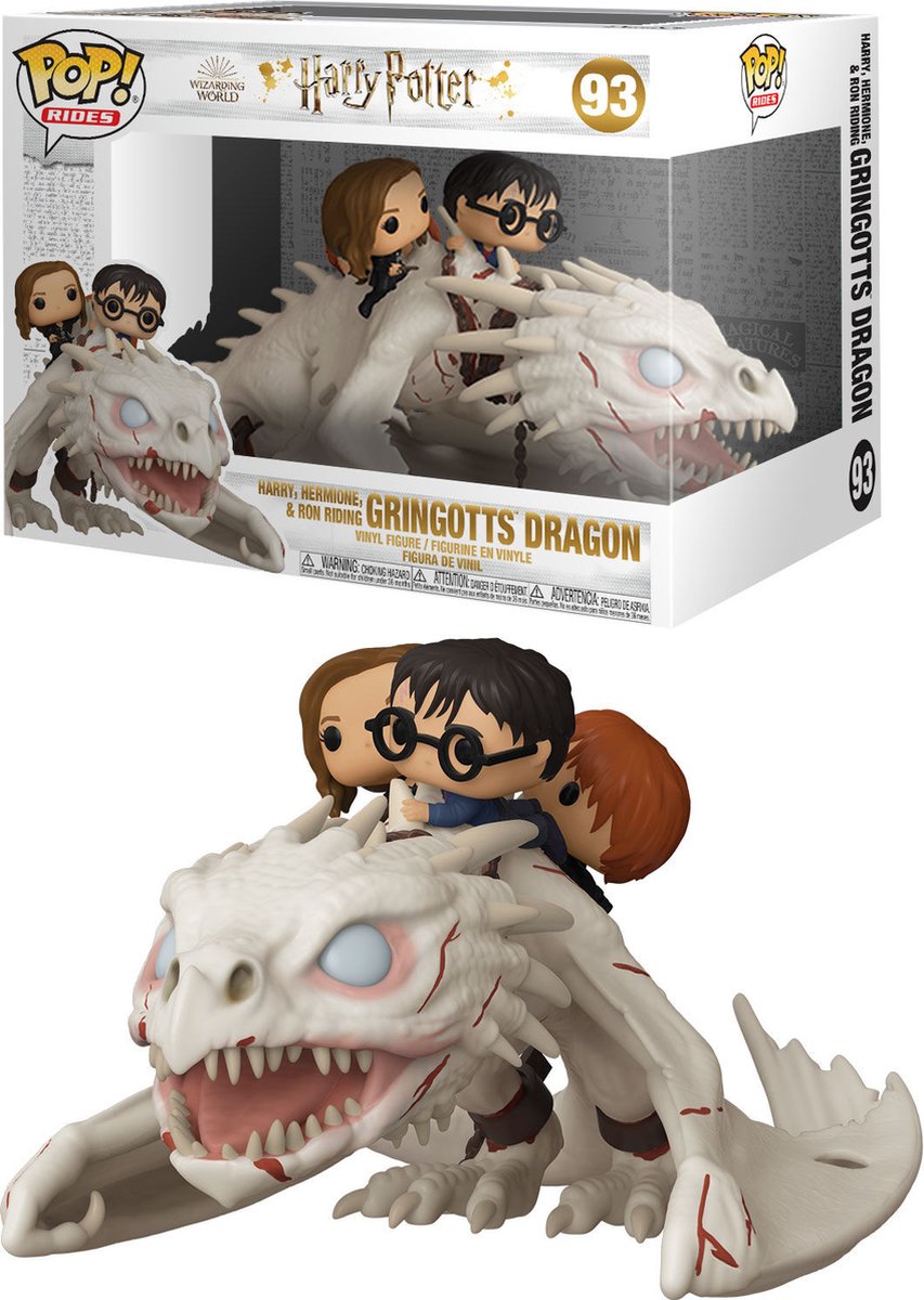 Funko Harry Potter Harry, Hermine Ron reitet Gringotts Drachen (Pop! Rides Super Deluxe) Vinylfigur 93 Unisex Pop! - neutral - Standard