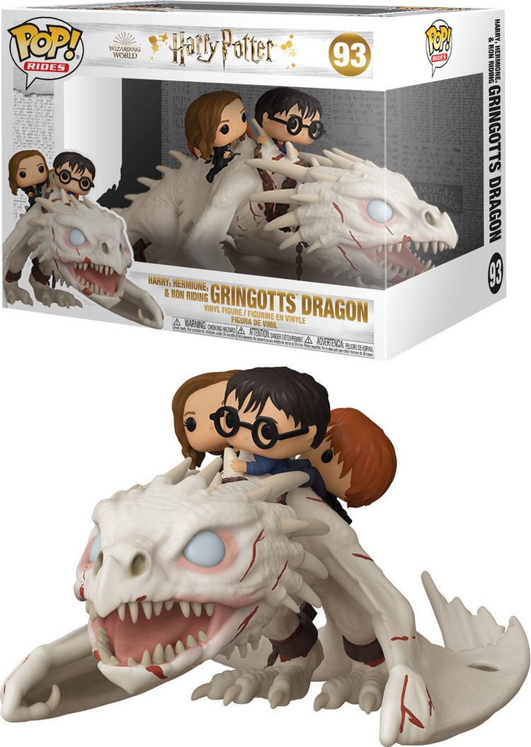 Funko Harry Potter Harry, Hermine Ron reitet Gringotts Drachen (Pop! Rides Super Deluxe) Vinylfigur 93 Unisex Pop! - neutral - Standard