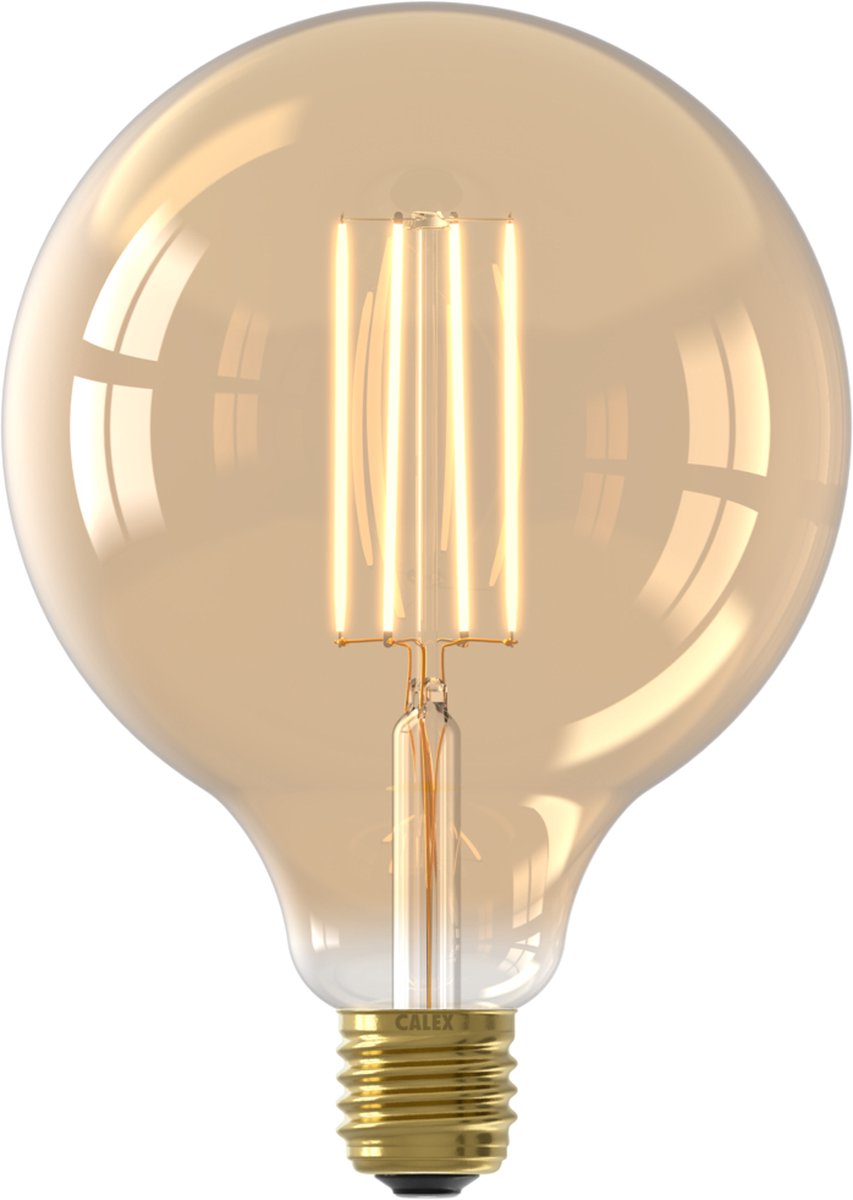 Calex-Filament-LED-Lampe – G125-Vintage-Lichtquelle – E27 – Gold – warmweißes Licht – dimmbar