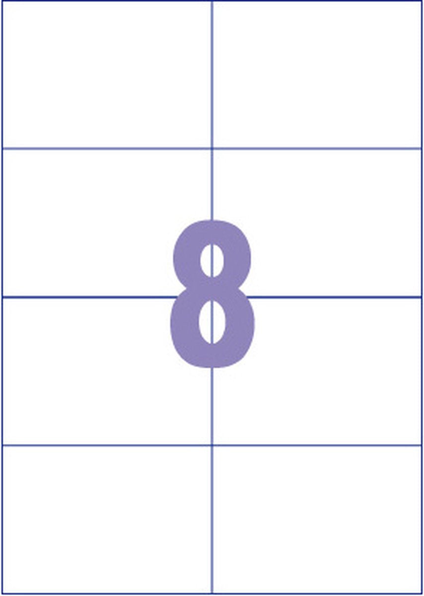 Kangaro-Etikett – Universaletiketten – Tintenstrahl-Laserkopie – 105 x 74 mm – 100 Blatt – 8 Aufkleber pro Blatt – k-10574