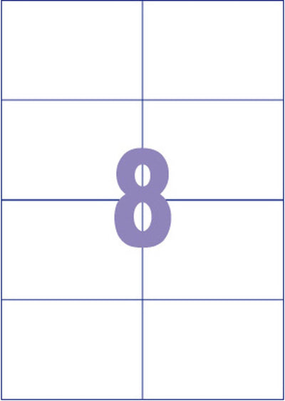 Kangaro-Etikett – Universaletiketten – Tintenstrahl-Laserkopie – 105 x 74 mm – 100 Blatt – 8 Aufkleber pro Blatt – k-10574
