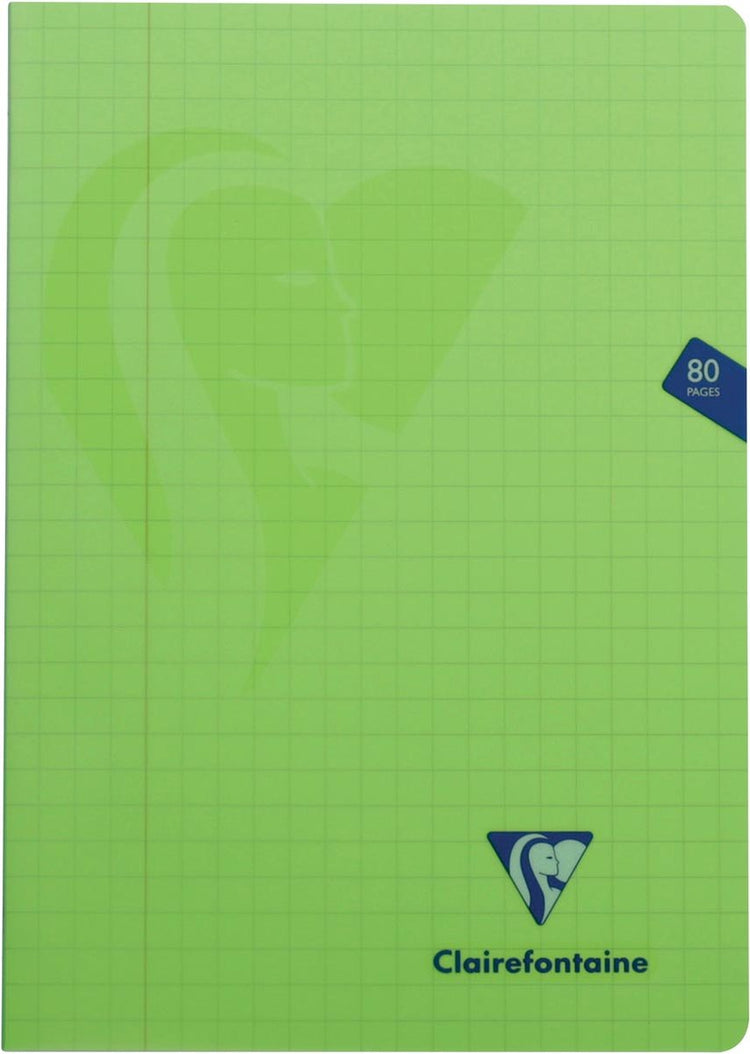 Clairefontaine Notizbuch Mimesys für DIN A4, 80 Seiten, Einband aus PP, kariert 10 mm, verschiedene Farben, 10 Stück
