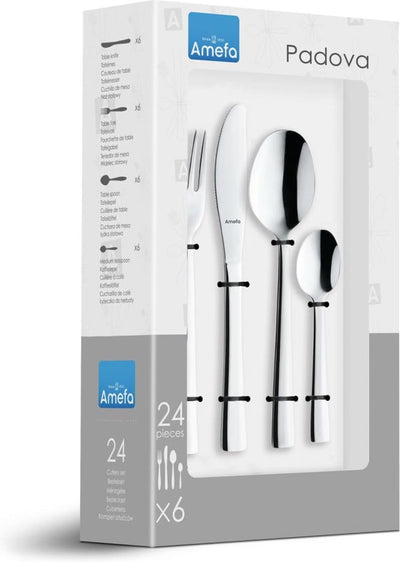 AMEFA AMEFA 24-teilige Besteckset Padova High Gloss Silber Colored