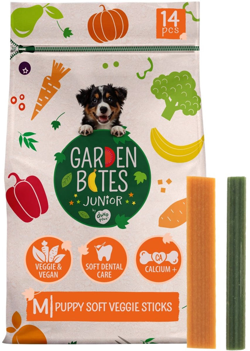 Garden Bites duvoplus – weiche Gemüsesticks Hundesnacks – Hundeleckerlis – vegetarisch glutenfrei – Welpe mittel 14 Stück
