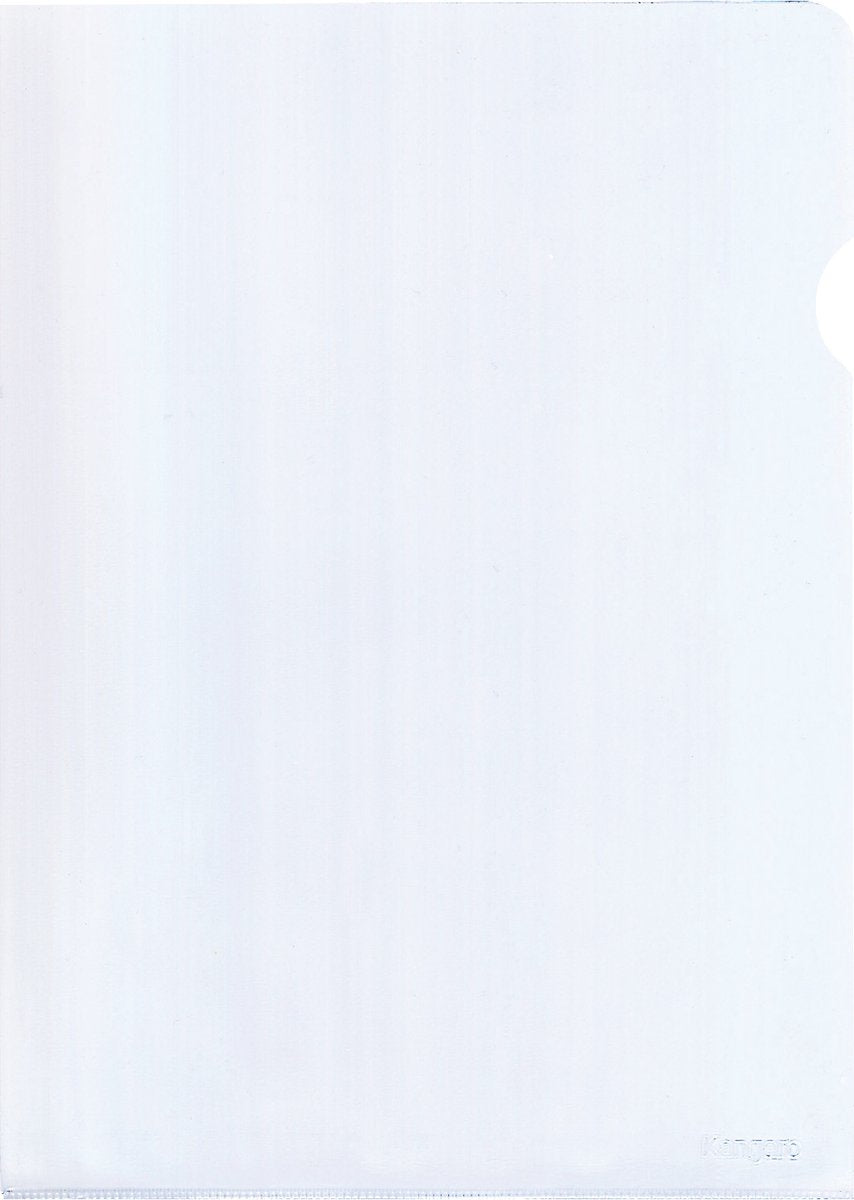 Kangaro L-Ordner – A4 – PVC 180 Mikron – transparent gekörnt – 100 Stück – k-34022