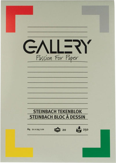Galerie Steinbach Zeichenblock, gekörnt, Größe 21 x 297 cm (A4), 250 g/m², Block mit 20 Blatt