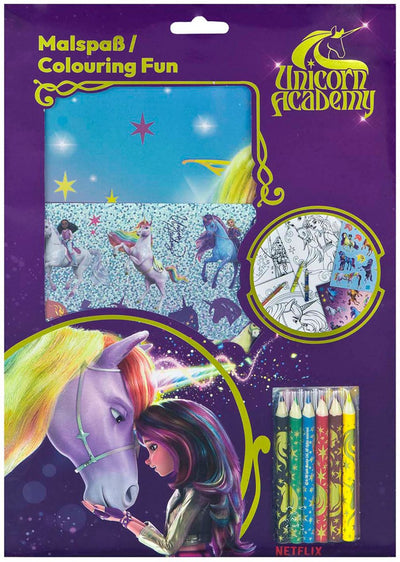 Unicover Unicorn Academy Farbset mit Aufklebern und Stiften