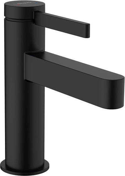 Hansgrohe finoris - Waschtisch-Mischbatterie - mit Ablassschraube - 100 mm - mattschwarz