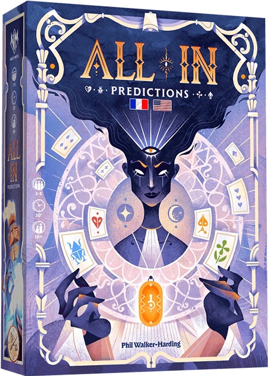 Asmodee-Kartenspiel, alles drin! Vorhersagen rotes Strategiespiel.
