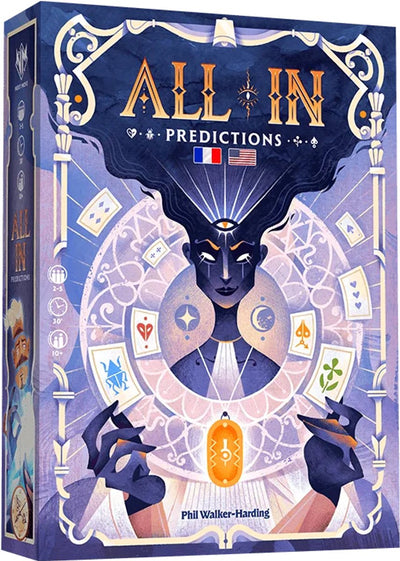 Asmodee-Kartenspiel, alles drin! Vorhersagen rotes Strategiespiel.