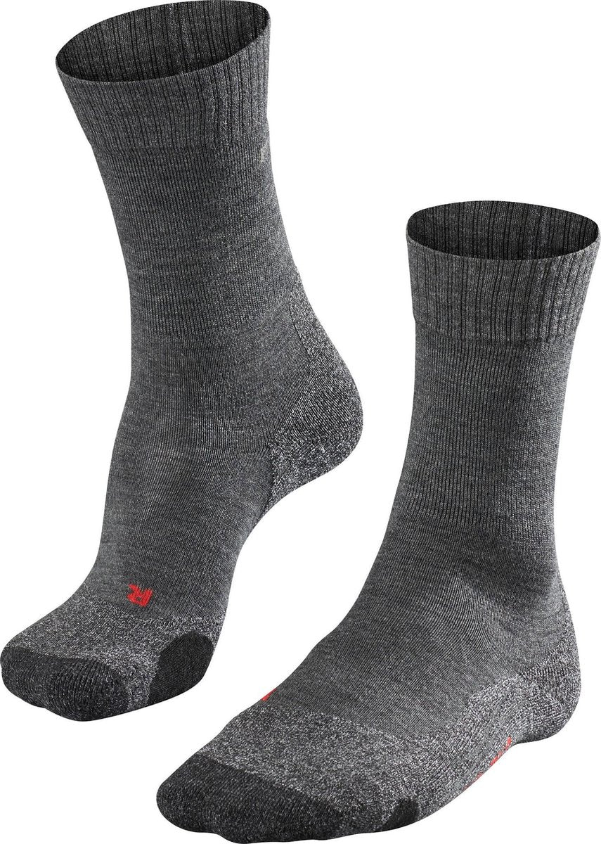 Falke TK2 Anti-Blister Wandersocken aus dickem Woll-Funktionsmaterial Damen Grau – Größe 37-38