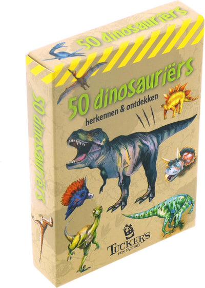Tuckers lustiges Fabrikkartenspiel – Erkenne 50 Dinosaurier und entdecke sie