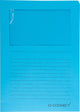 Q-connect L-Karte mit Fenster | 120 g m² | a4 | Packung mit 100 Stück | blau