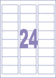 Kangaro-Etikett – Tintenstrahl-Laserkopie – 63,5 x 33,9 mm – 100 Blatt – 24 Aufkleber pro Blatt – k-6333