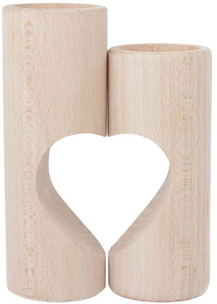 Playwood Holz-Teelichthalter Herz, 2 Stück.