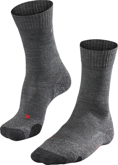Falke tk2 anti-blister thick wool functional material walking socks women gray - size 35-36