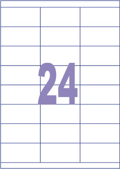 Kangaro-Etiketten – universell – Tintenstrahl-Laserkopie – 70 x 35 mm – 100 Blatt – 24 Aufkleber pro Blatt – k-7035