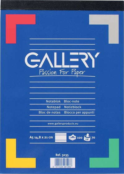 Galerie-Schreibblock, ft A5, liniert, Block mit 100 Blatt