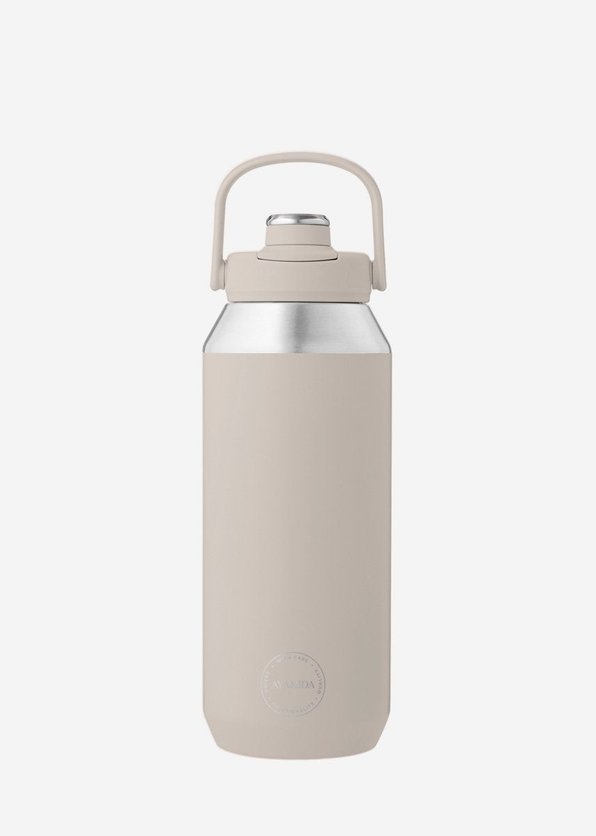 Aya ida aya ida - Sportflasche - Trinkflasche - Thermosflasche - Wasserflasche - Edelstahl - 950 ml - Cremebeige