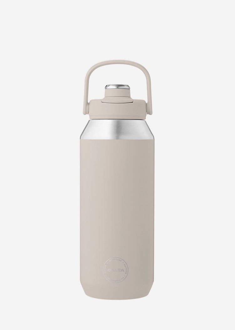 Aya ida aya ida - Sportflasche - Trinkflasche - Thermosflasche - Wasserflasche - Edelstahl - 950 ml - Cremebeige