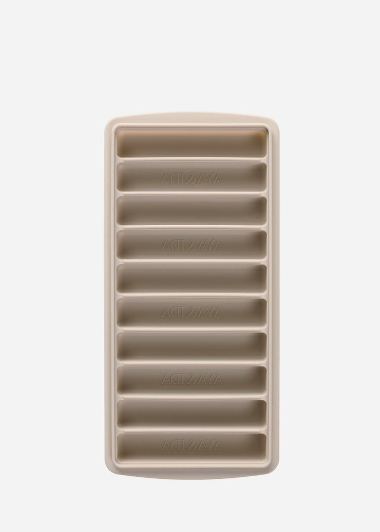 Aya ida aya ida - Eiswürfelform - Eiswürfelform - Eiswürfelform aus Silikon mit Deckel - BPA-frei - wiederverwendbar - längliche Eiswürfel für Flaschen - Kaltgetränke - Cremebeige