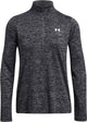 Under Armour Tech 1 2 Zip-Twist-Blk Damen-Sportpullover – Schwarz – Weiß