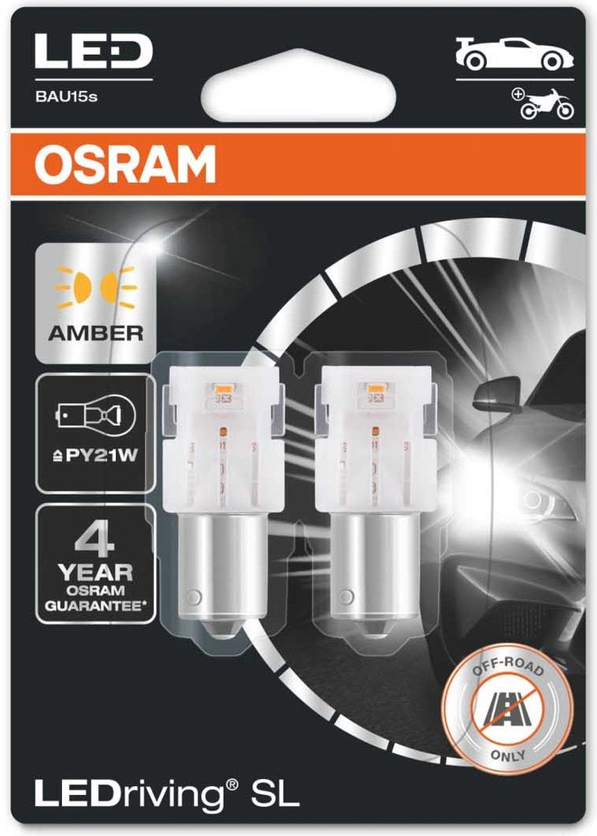 Osram py21w LED Retrofit orange 12v bau15s 2 Stück