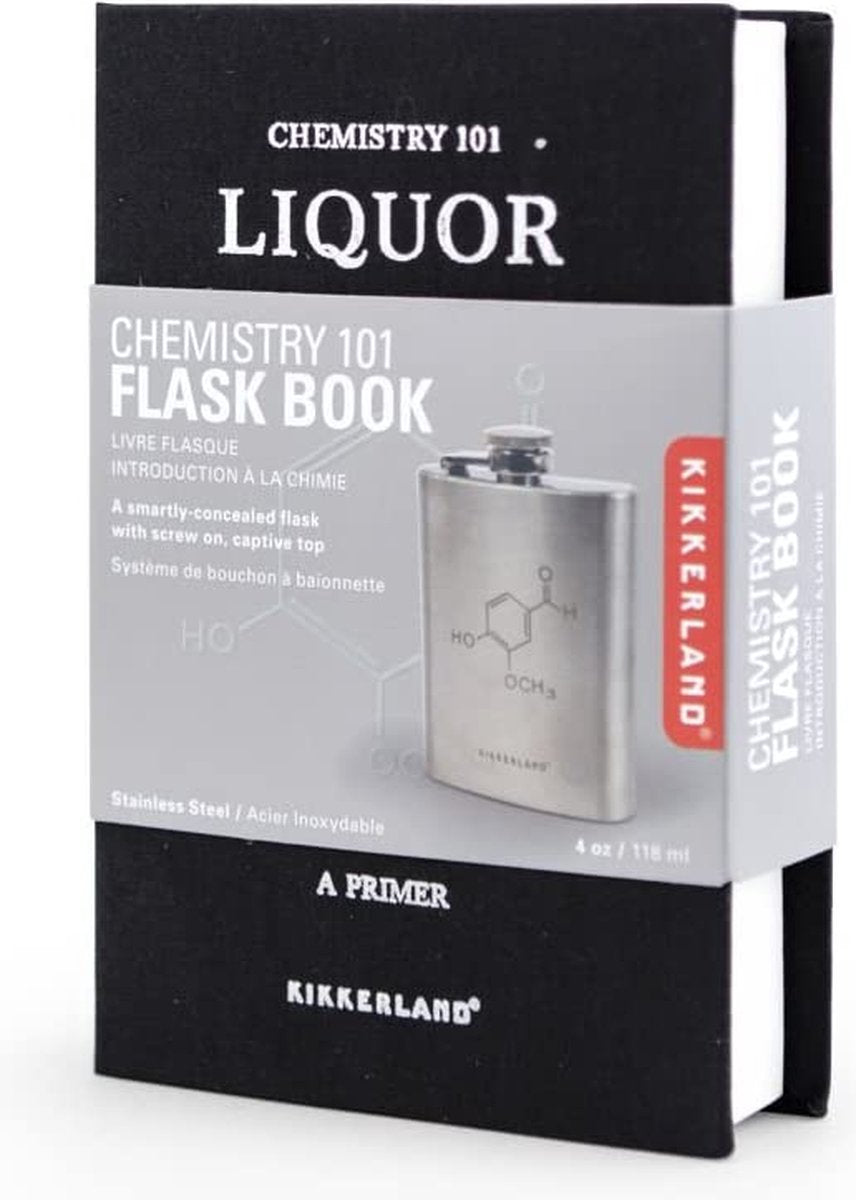 Kikkerland Flachmann aus Leder – 200 ml – Trinkflasche – Outdoor