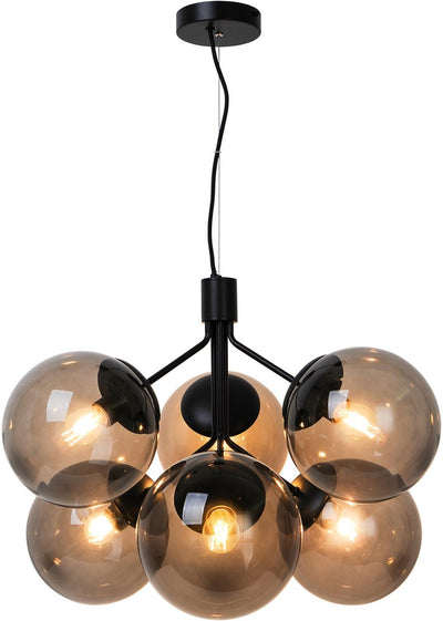 Nordlux Ivona Hängelampe-6xE27-Rauchglas schwarz