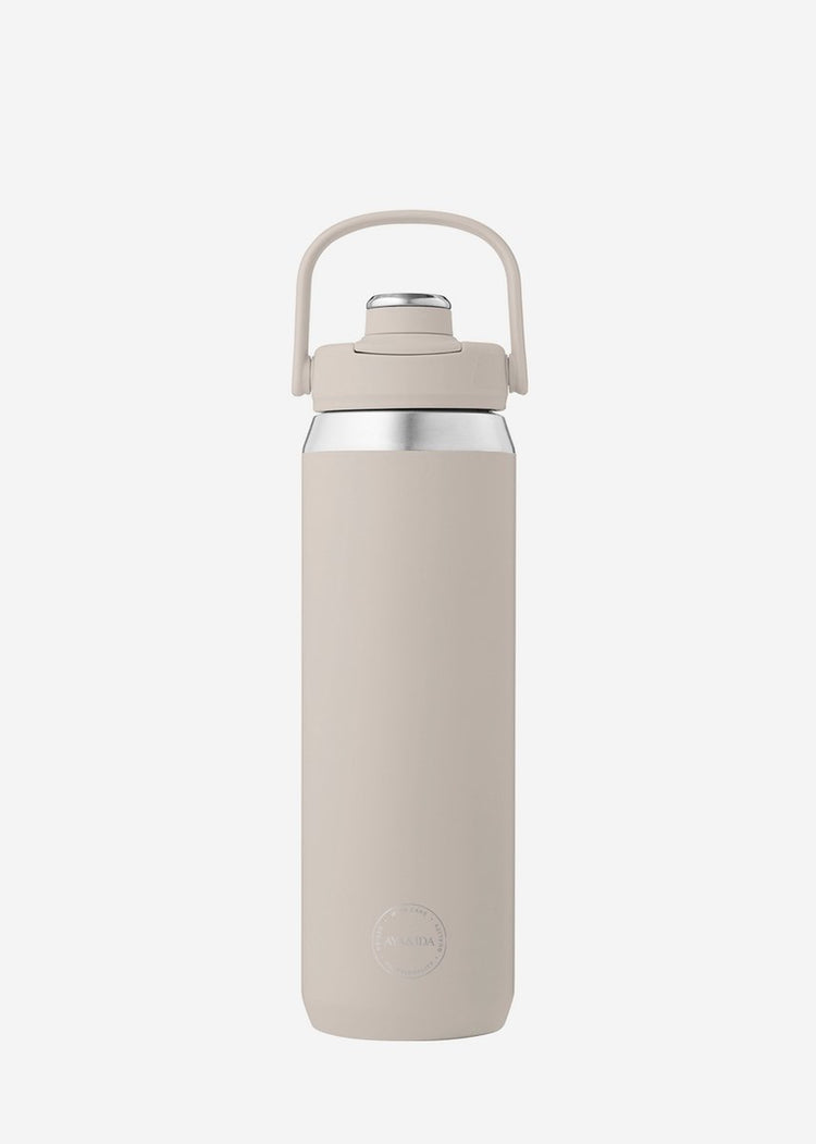 Aya ida aya ida - Sportflasche - Trinkflasche - Thermosflasche - Wasserflasche - Edelstahl - 700 ml - Cremebeige