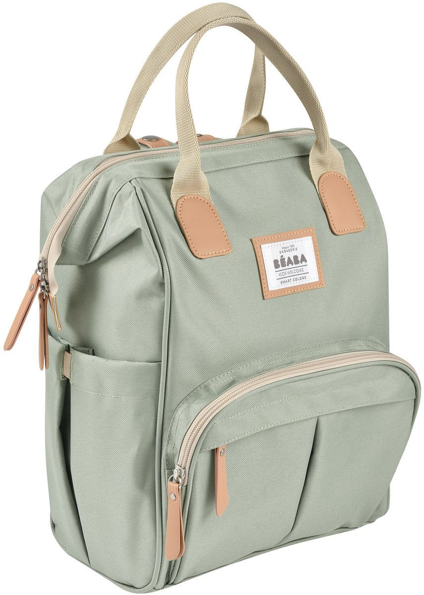 Béaba Wellington Wickeltaschen-Rucksack – inklusive Wickelunterlage – Unisex – wasserabweisend isoliert – Salbeigrün