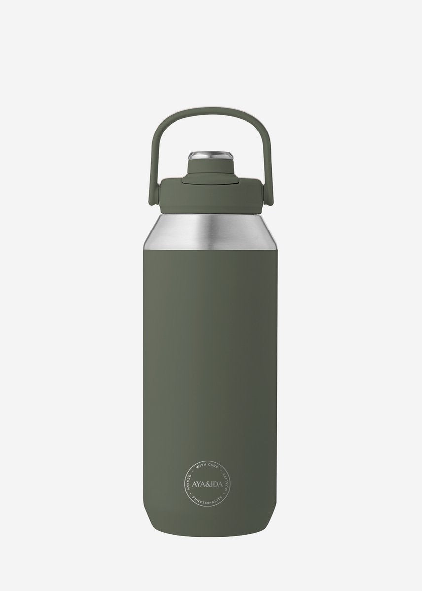 Aya ida aya ida - Sportflasche - Trinkflasche - Thermosflasche - Wasserflasche - Edelstahl - 950 ml - Tropengrün