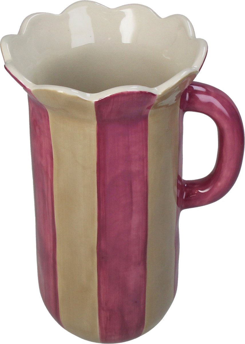 HD Collection Vase Streifen Steingut 16x13,8x25,5cm