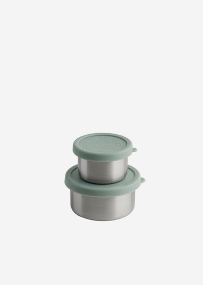 Aya ida aya ida – Set Snackbehälter – Lunchbox – Pillendose – Lebensmittelbehälter-Set – Müslibehälter – 100 ml + 200 ml – Mintgrün