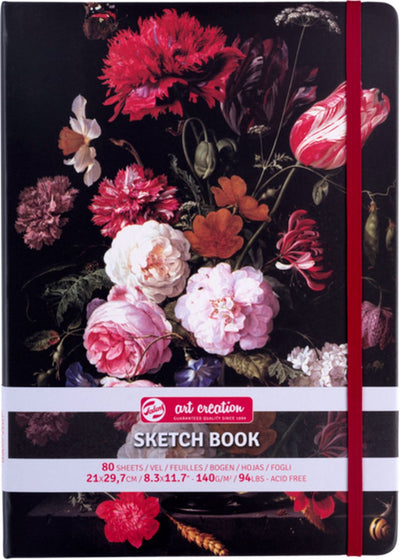 Talens Art Creation Skizzenbuch Stillleben mit Blumen in einer Glasvase | 21 x 29,7 cm, 140 g, 80 Blatt