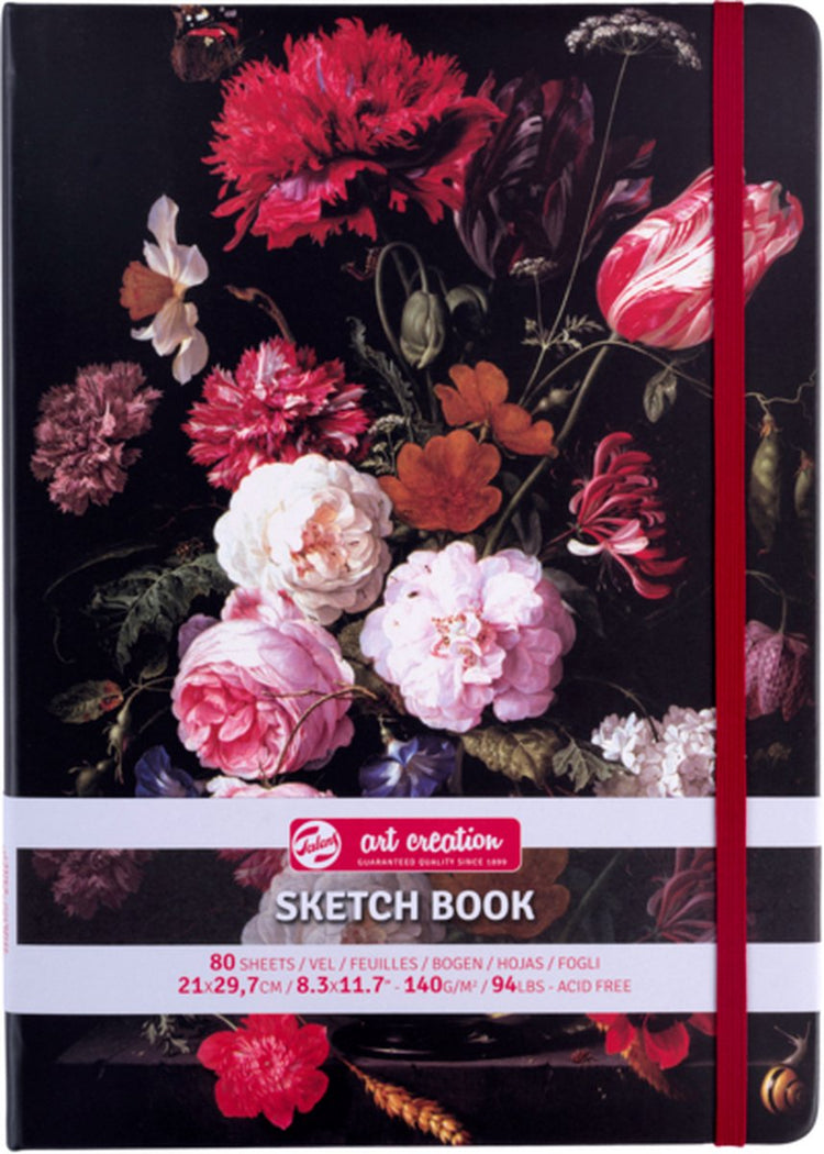 Talens Art Creation Skizzenbuch Stillleben mit Blumen in einer Glasvase | 21 x 29,7 cm, 140 g, 80 Blatt