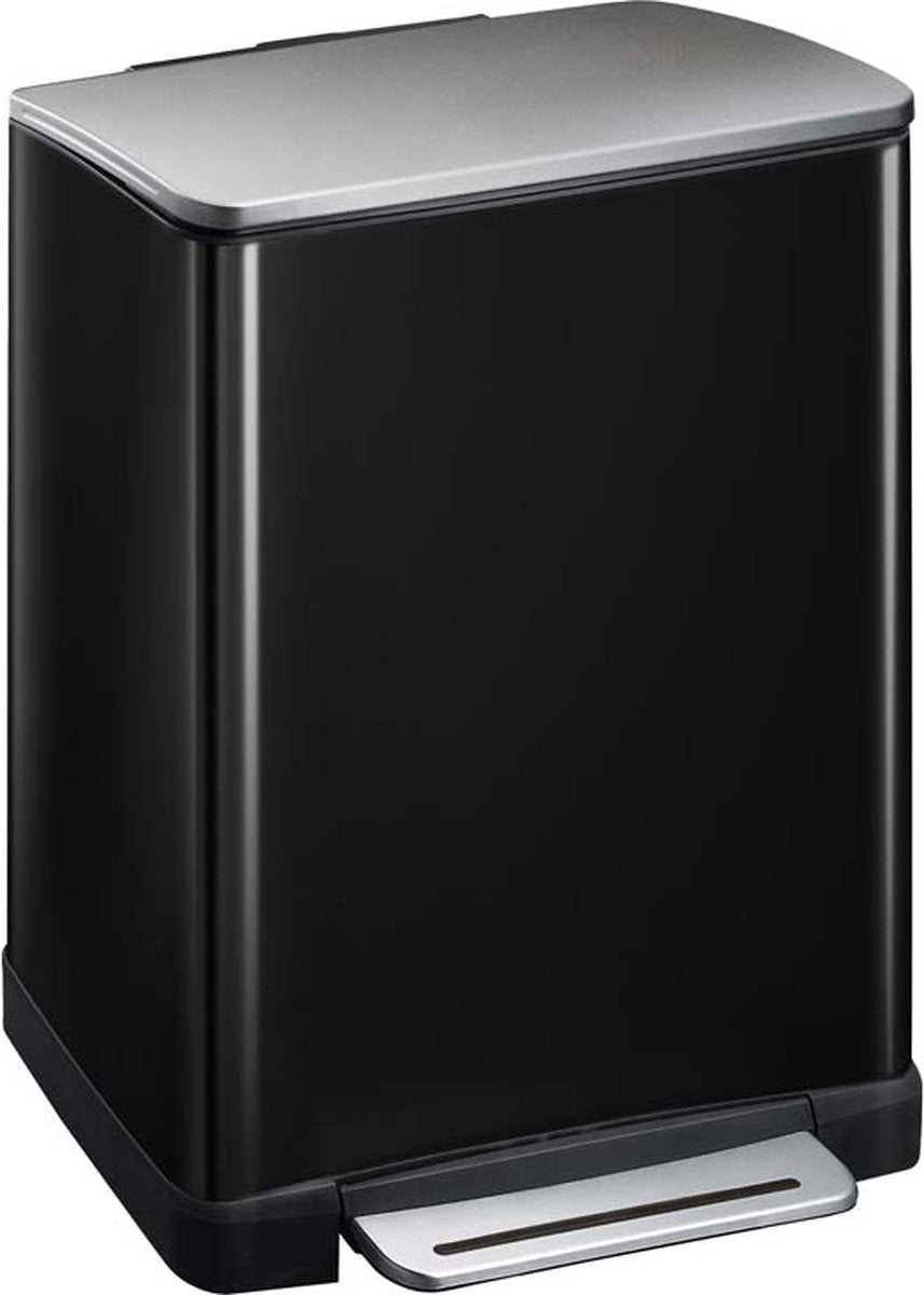Eko Eko Pedal Bin E-Cube 28 l+18 l Mattzwart
