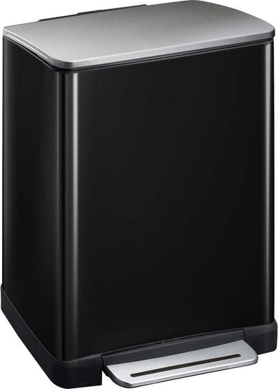Eko Eko Pedal Bin E-Cube 28 l+18 l Mattzwart