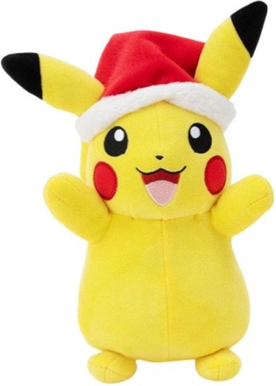 Jazwares Pokémon | Pikachu mit Weihnachtsmütze - 20 cm großes Kuscheltier