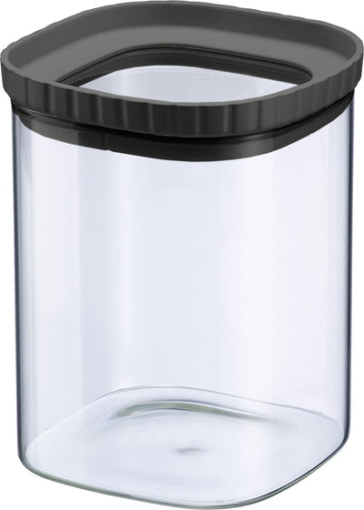 Westmark Glasdose mit Silikondeckel – praktische Vorratsdose mit Deckel, ideal zum Aufbewahren von Nudeln, Gewürzen, Tee, Süßigkeiten und vielem mehr, quadratisch, stapelbar – 1.500 ml