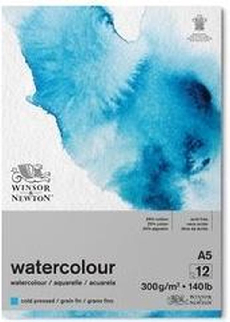 Winsor Newton klassischer Aquarellpapier-Körnungsflossenblock 300 Gramm A5