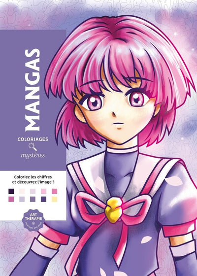 Hachette Heroes Coloriages Mysteres Mangas – Malbuch „Malen nach Zahlen“ – Hachette – Malbuch für Erwachsene