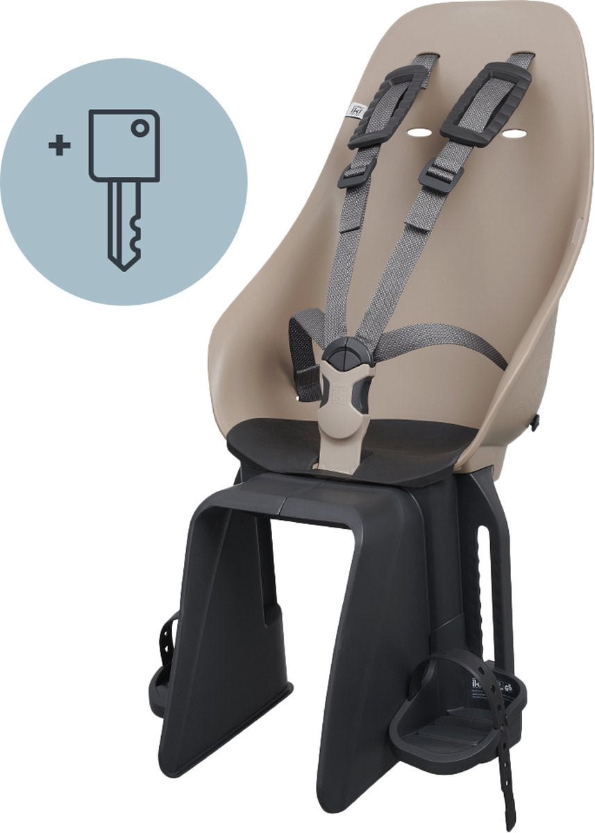 Urban Iki Fahrradsitz hinter der Gepäckträgermontage – Inaho Beige Bincho Black