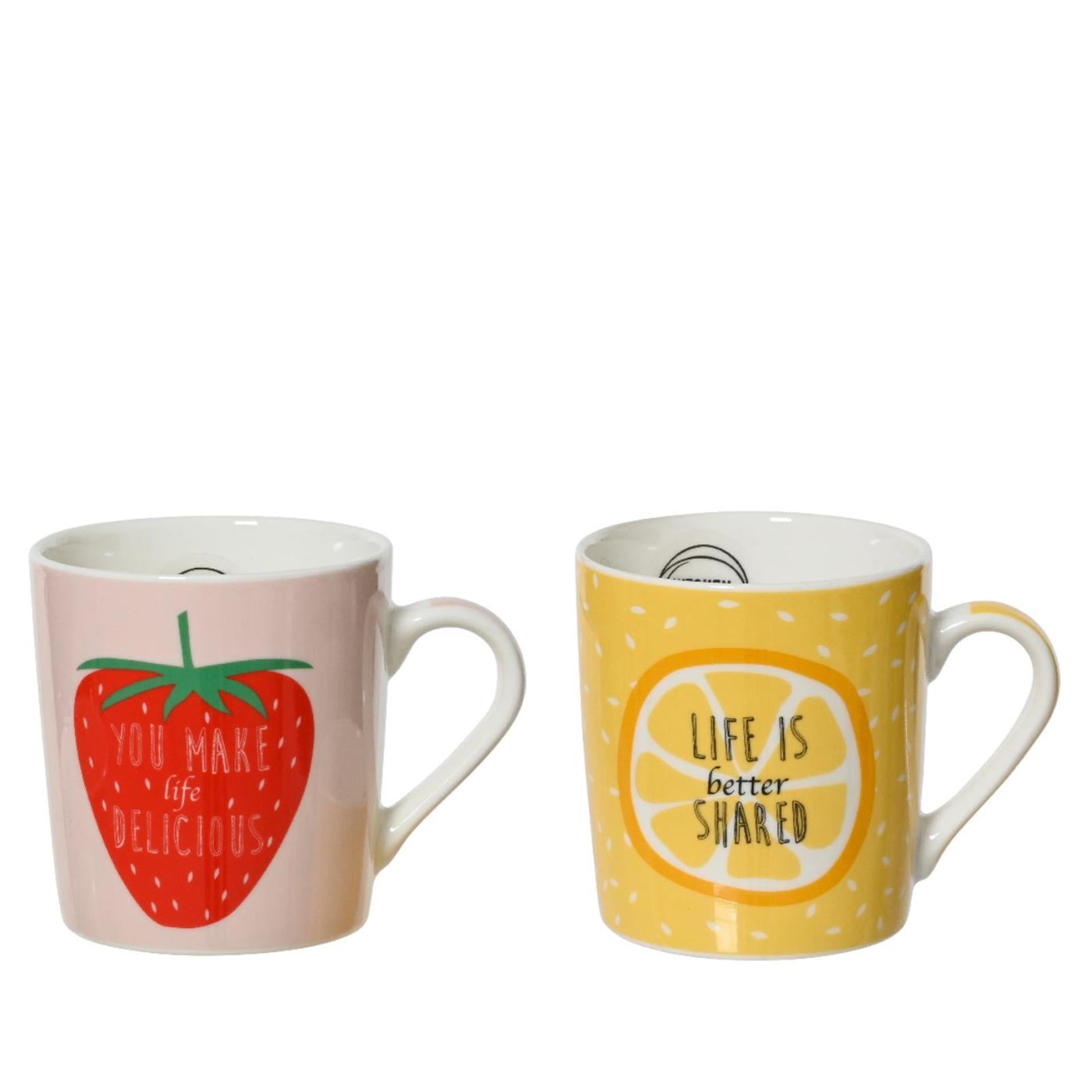 Decoris Porzellanbecher 250 ml Erdbeerorange