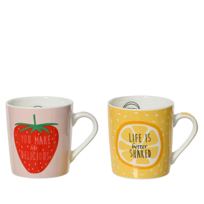 Decoris Porzellanbecher 250 ml Erdbeerorange