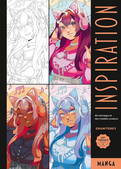 Hachette-Helden-Inspiration – Manga – Hachette – Malbuch für Erwachsene und Kinder