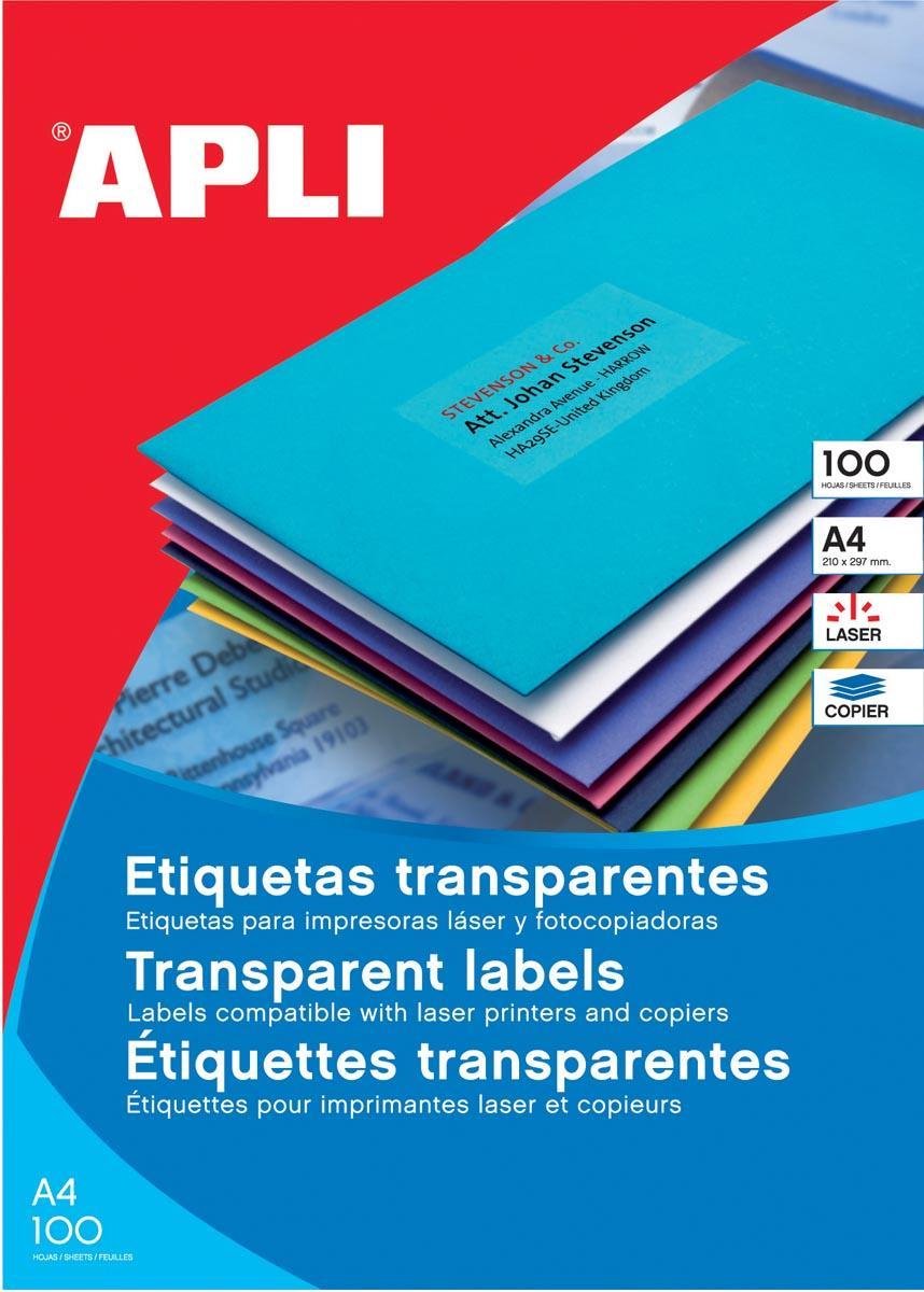 Apli transparente Etiketten – 70 x 37 mm – 480 Stück (24 pro Blatt)
