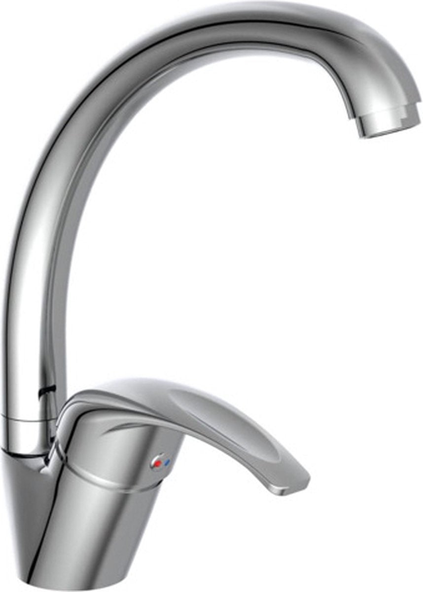 Schütte Schütte Eenknops -Mixer mit runden Spout Diziani Chrom -gelenkt